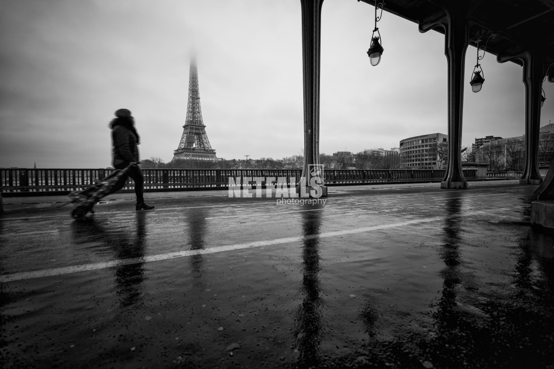 "The Eiffel tower at Paris from the river Seine in morning" stock image