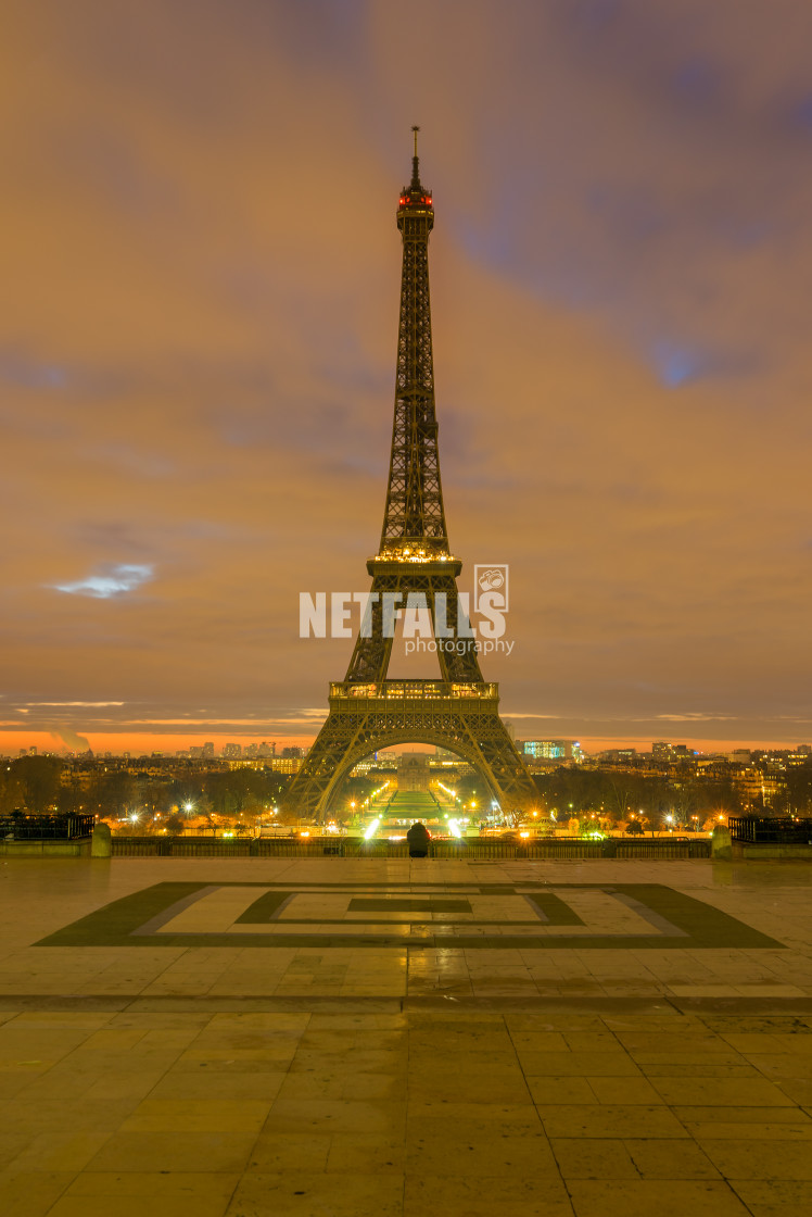 "The Eiffel tower at Paris from the river Seine in morning" stock image