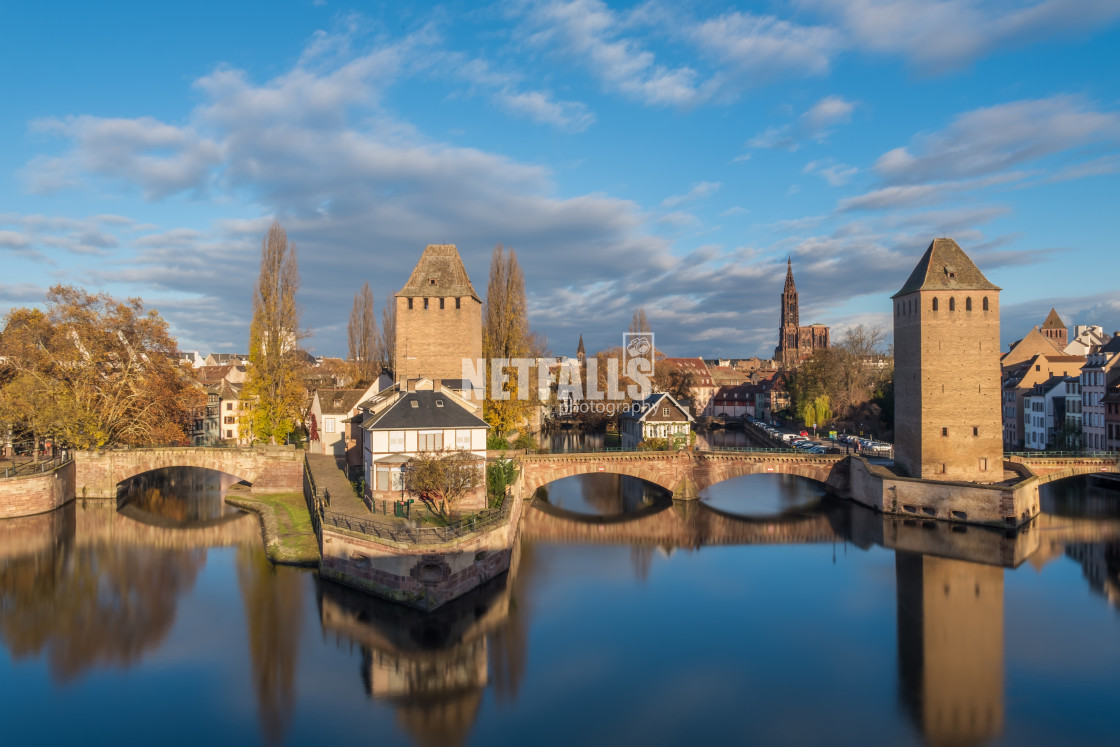 "Ponts Couverts from the Barrage Vauban in Strasbourg France" stock image