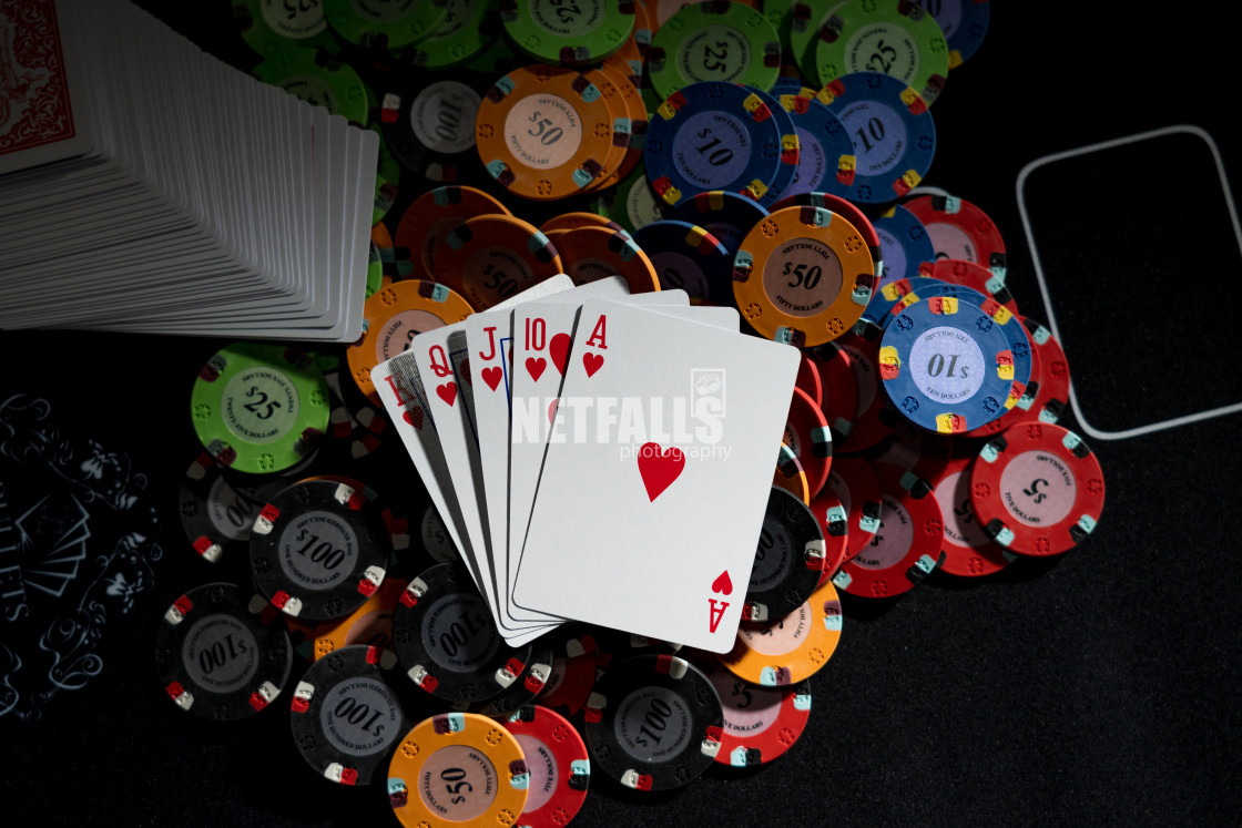 "Poker cards at the casino" stock image