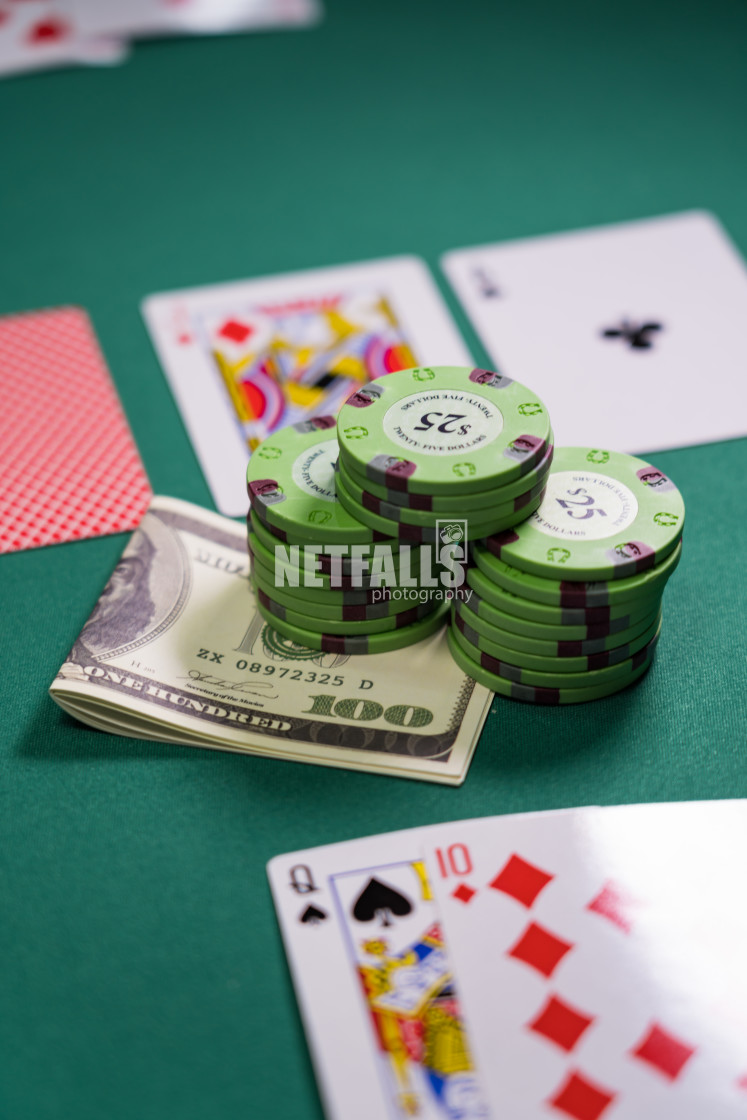 "Poker game royal flush" stock image