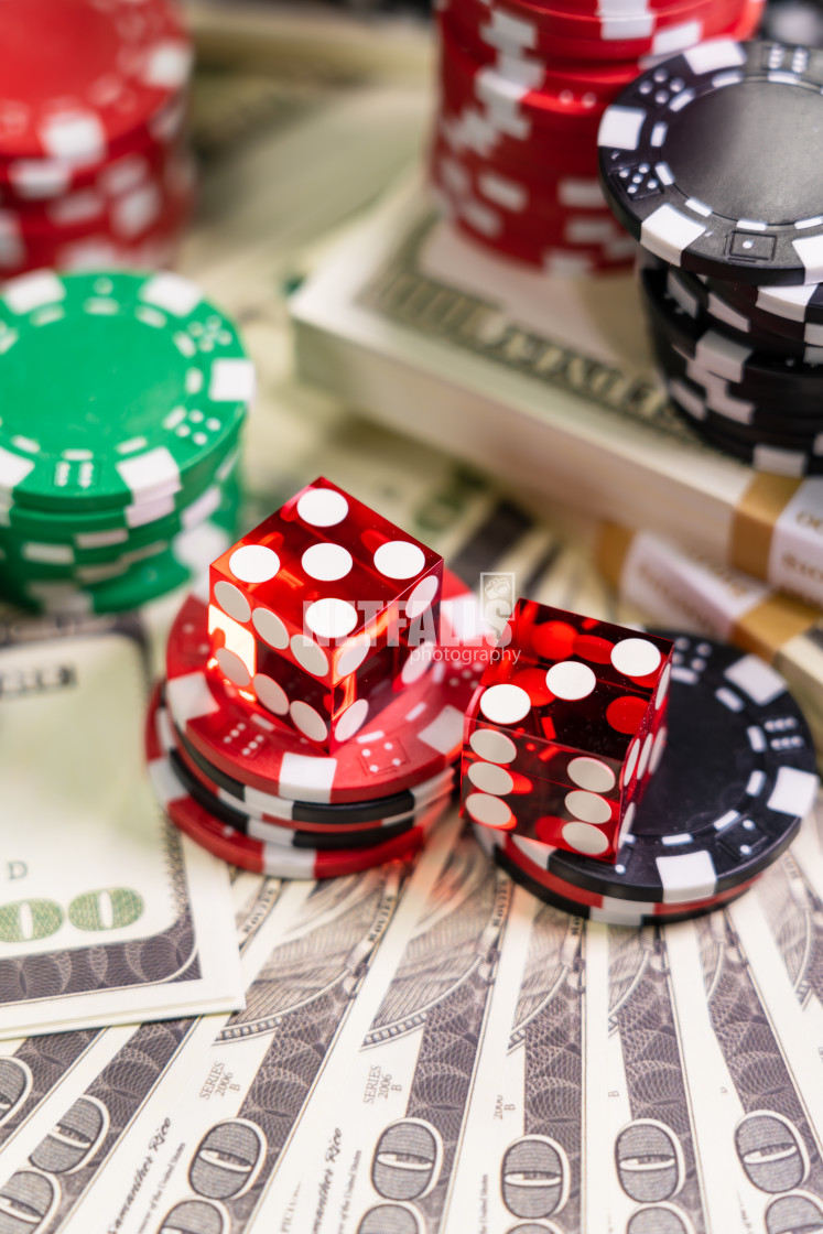 "Casino Craps dice close up" stock image