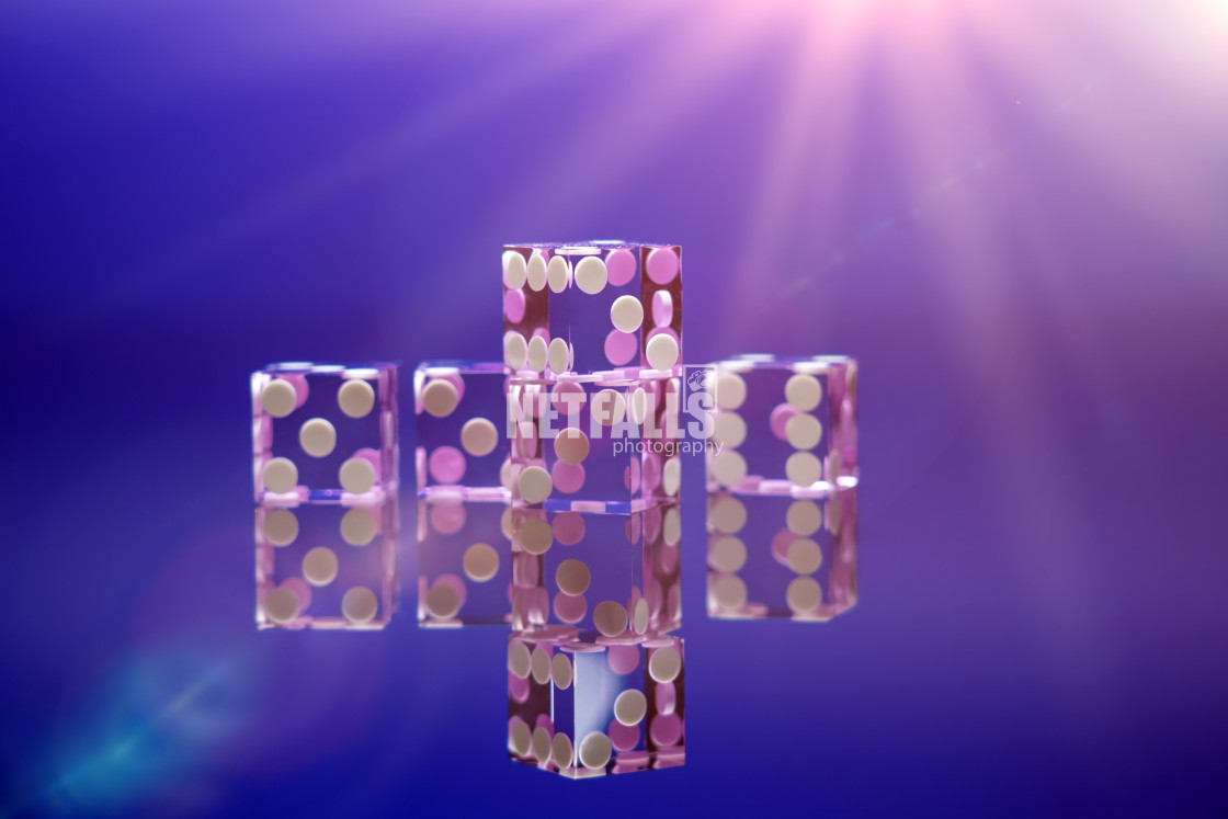 "Casino purple dice" stock image