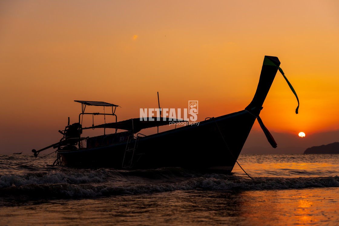 "Traditional long-tail boat in Thailand" stock image