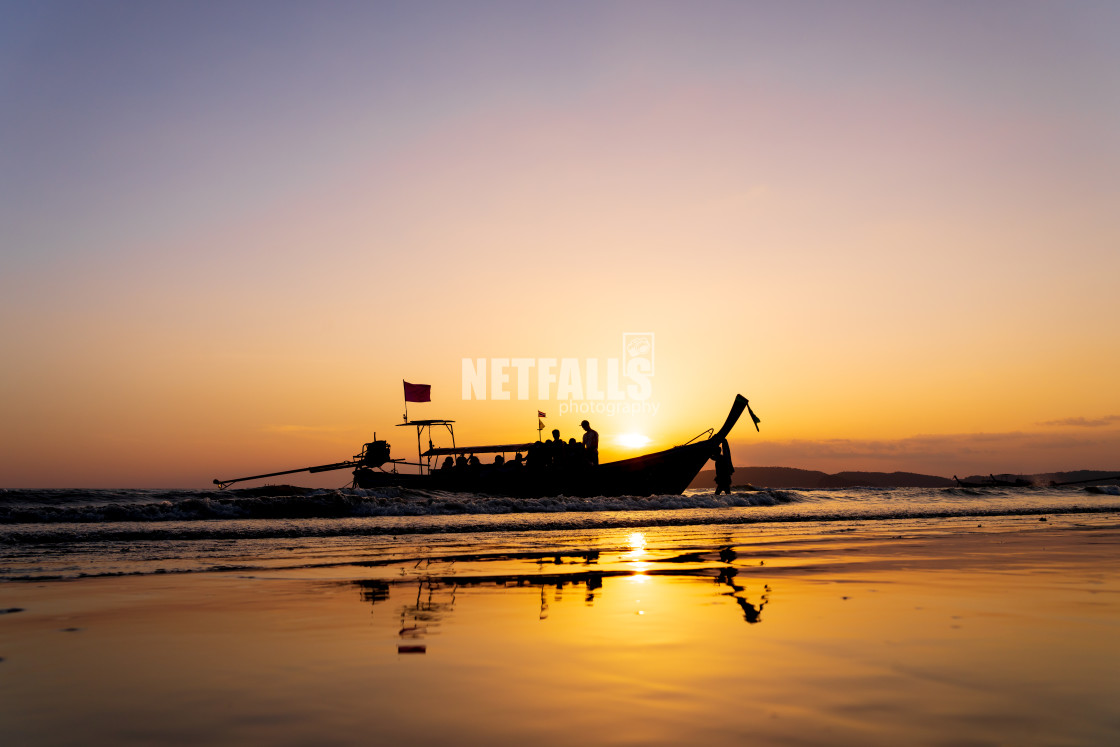 "Traditional long-tail boat in Thailand" stock image