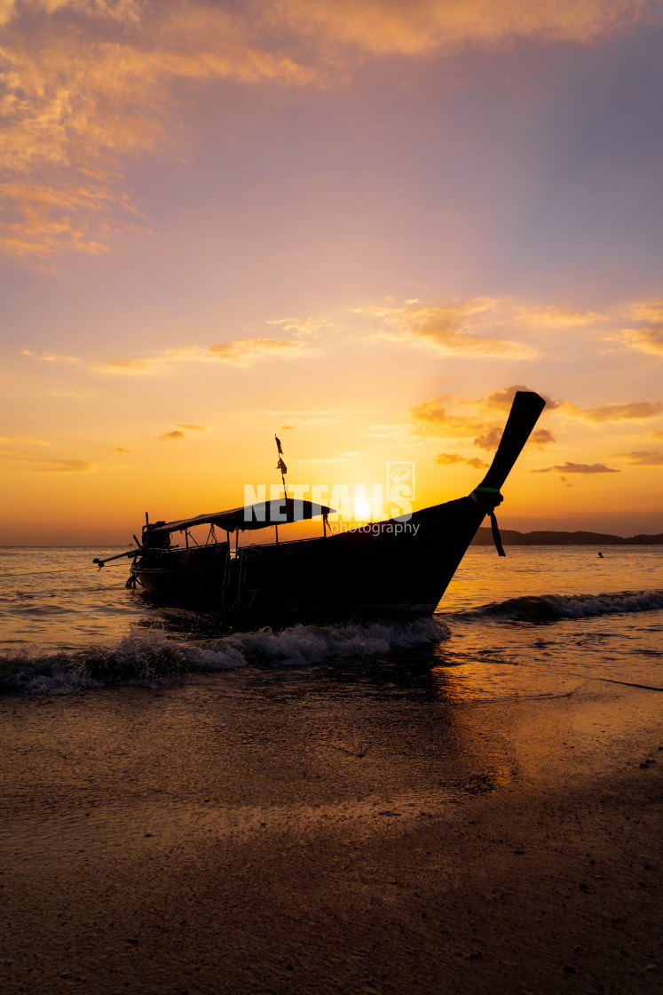 "Traditional long-tail boat in Thailand" stock image