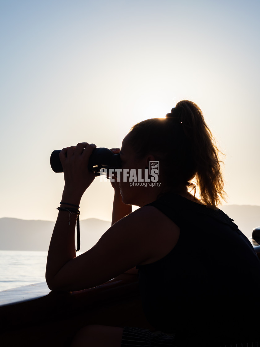 "Woman looking at the sea" stock image