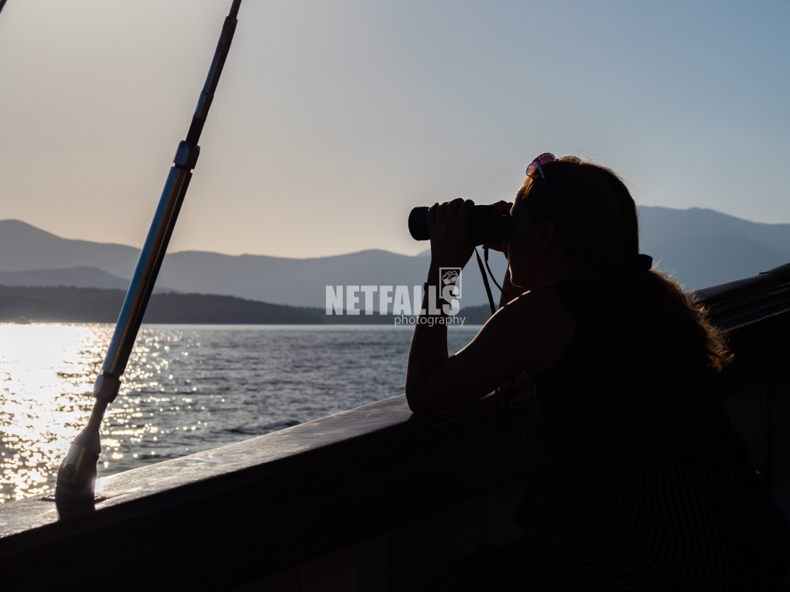 "Woman looking at the sea" stock image