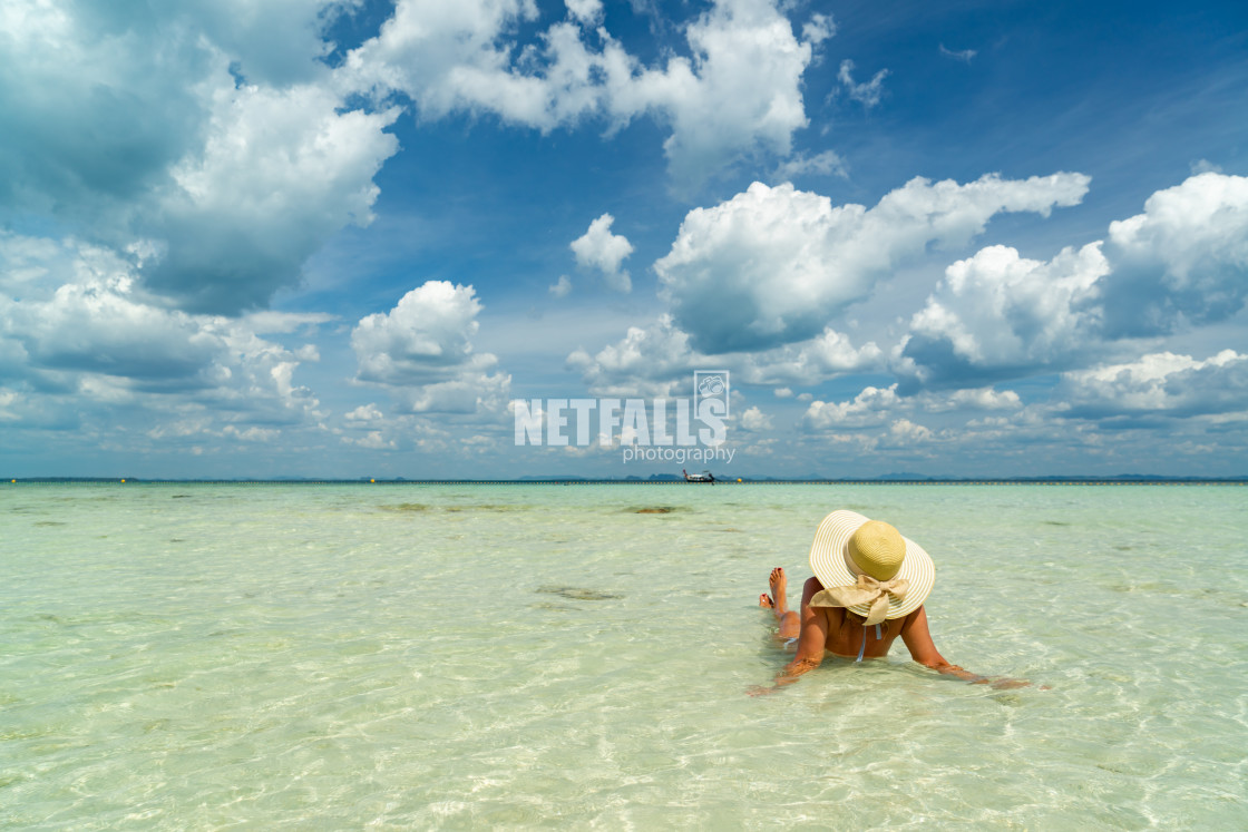 "Woman at the beach in Thailand" stock image