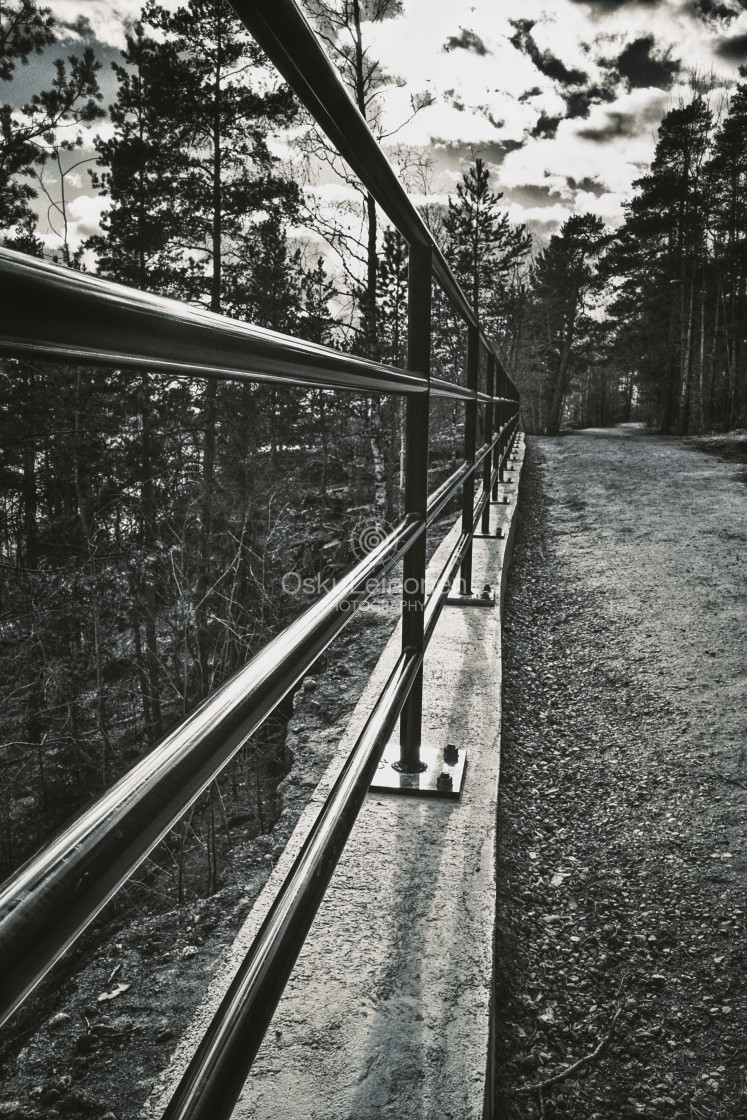 "Between III (Metal Fence)" stock image