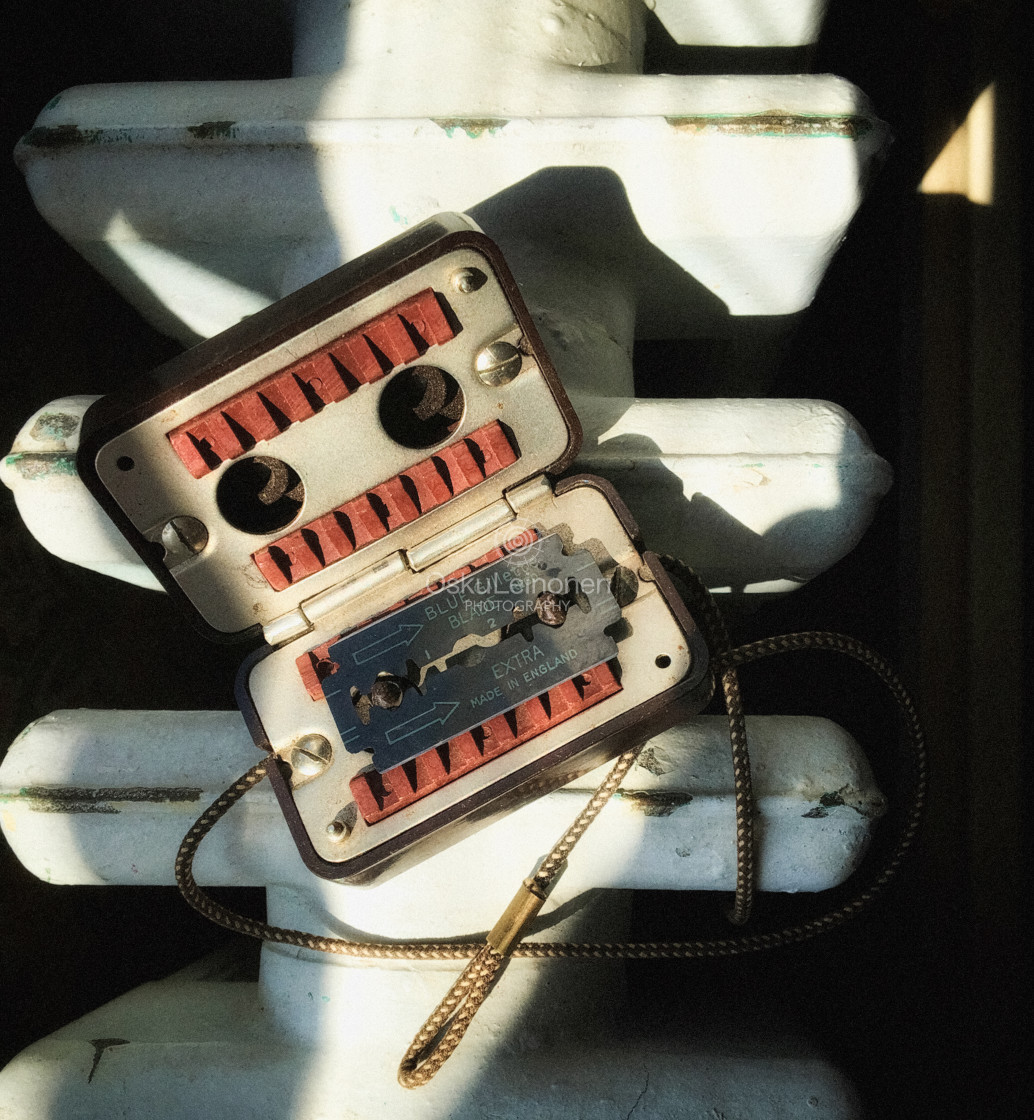 "Taking Care of Sharpness (A Little Box of Golden Days)" stock image