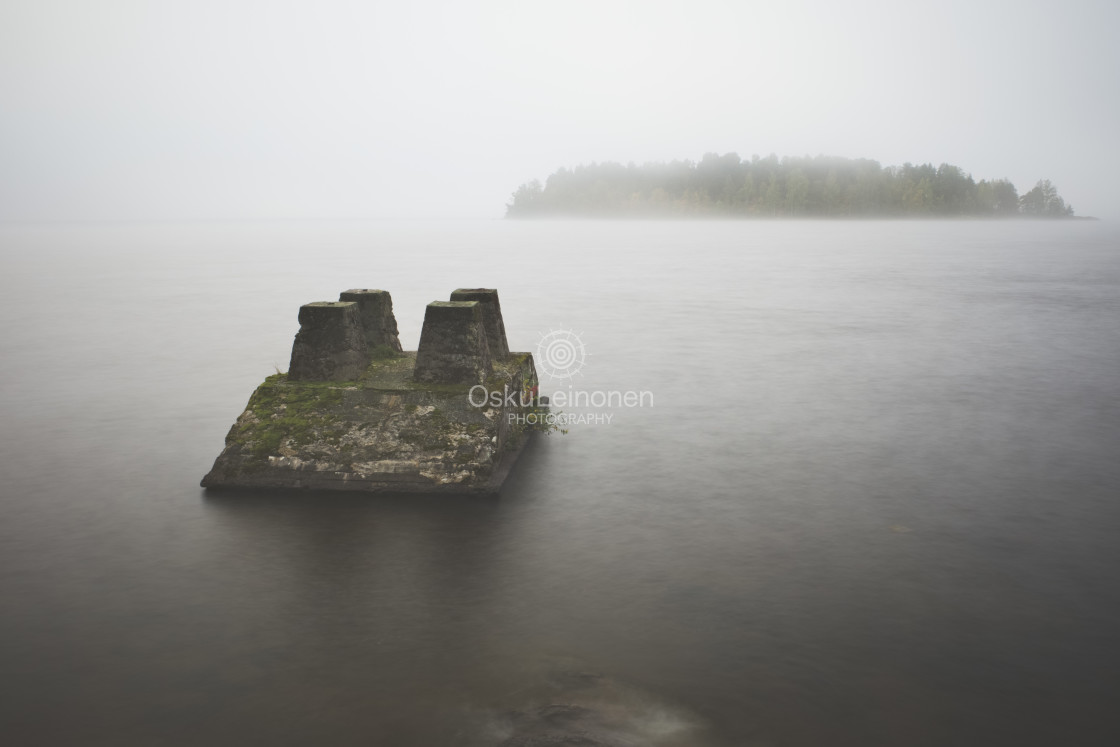 "Sauna Island In A Mist III" stock image