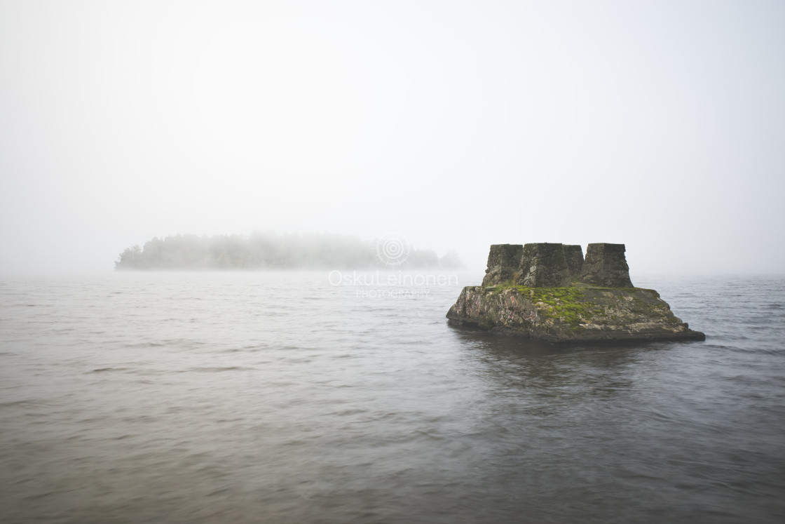 "Sauna Island In A Mist II" stock image