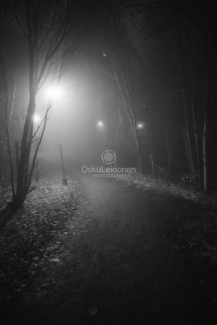 "Night Walk At Pispala III (Lights)" stock image