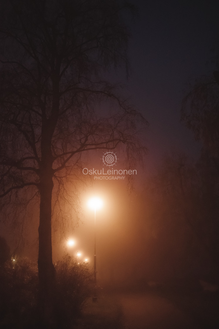 "Night Walk At Pispala XV (Street Lights)" stock image