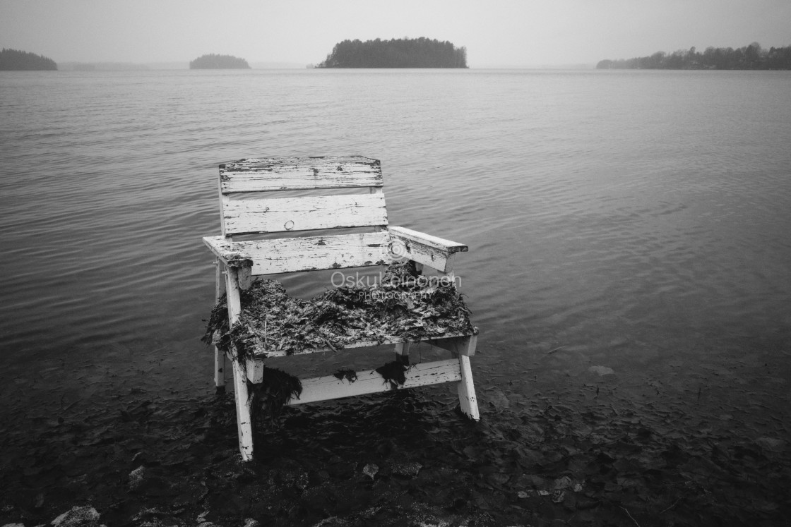 "Spirit Of the Winter Lake VII (Garden Chair)" stock image