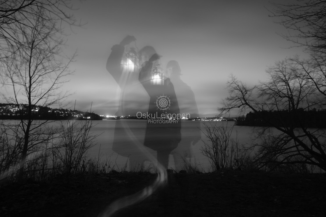 "Theatrical Performance II (Man Holding Lantern)" stock image