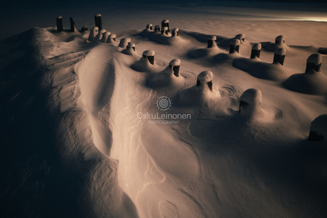 "Hidden Under Snow V (Poles)" stock image