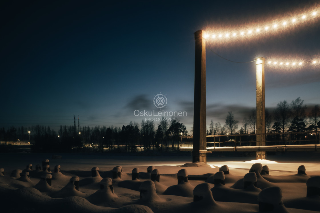 "Hidden Under Snow X (Columns)" stock image