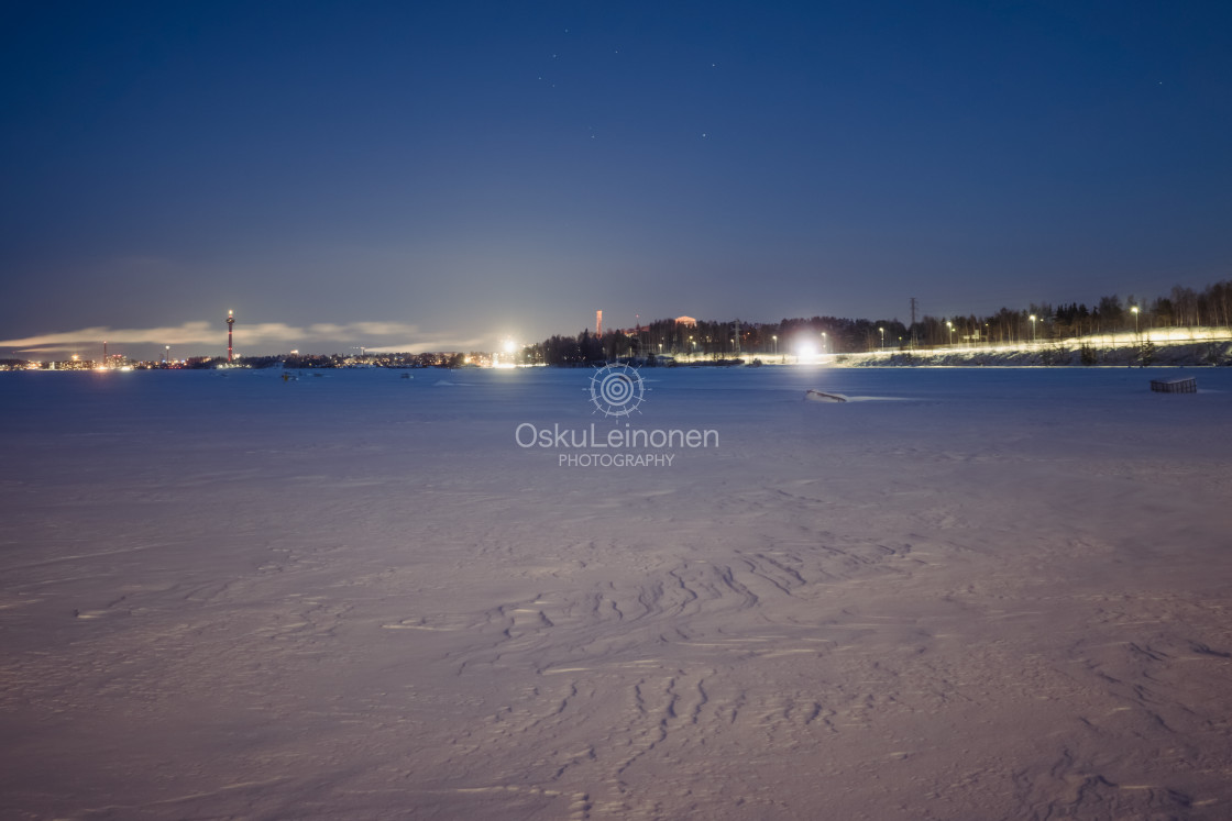 "City Lights I (Lake Näsijärvi)" stock image