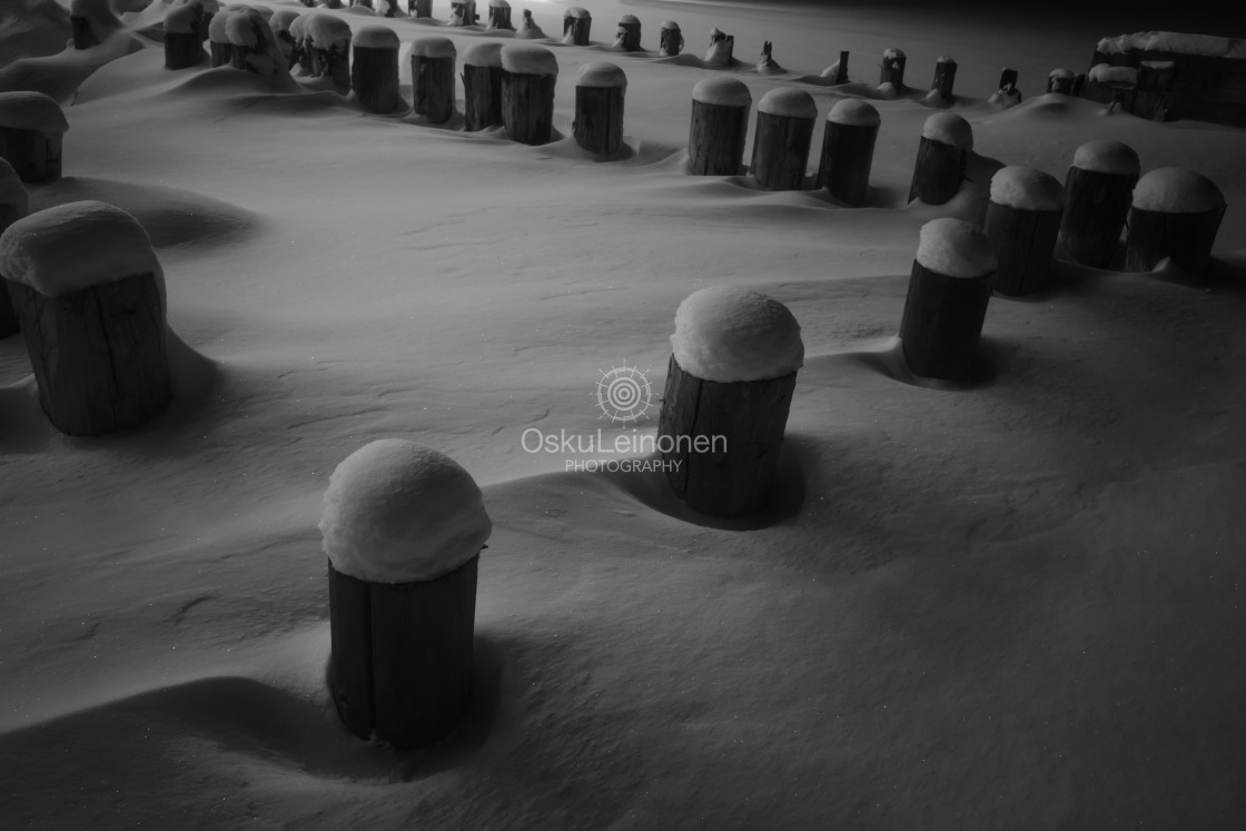 "Hidden Under Snow XII (Poles)" stock image