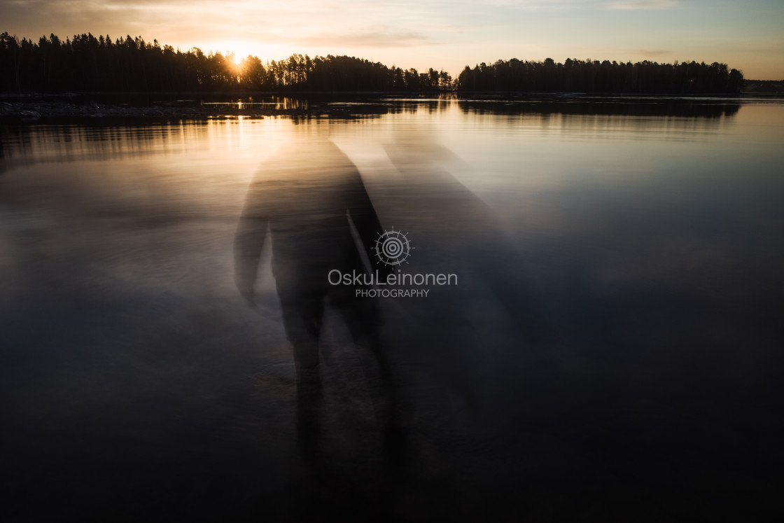 "Stepping Into The Water II (Courage)" stock image