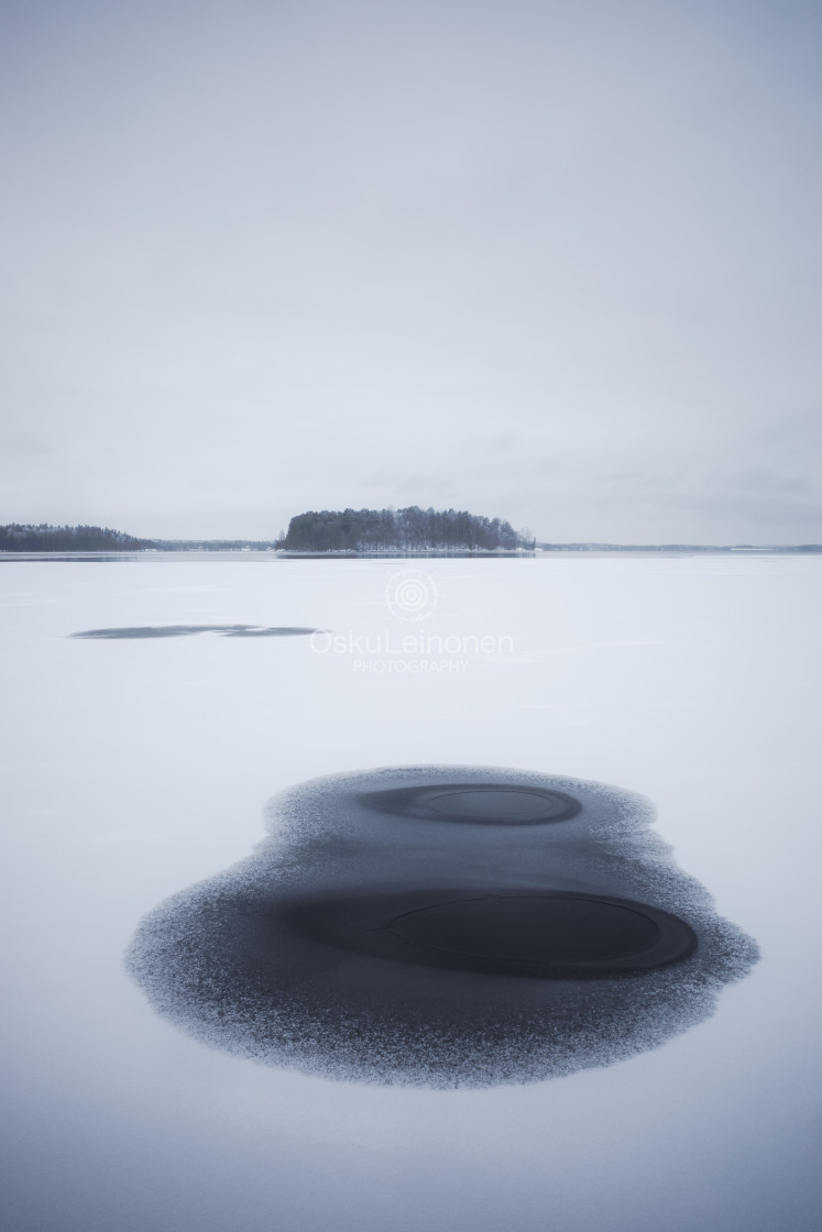 "Melted Ice I (Lake Patterns)" stock image