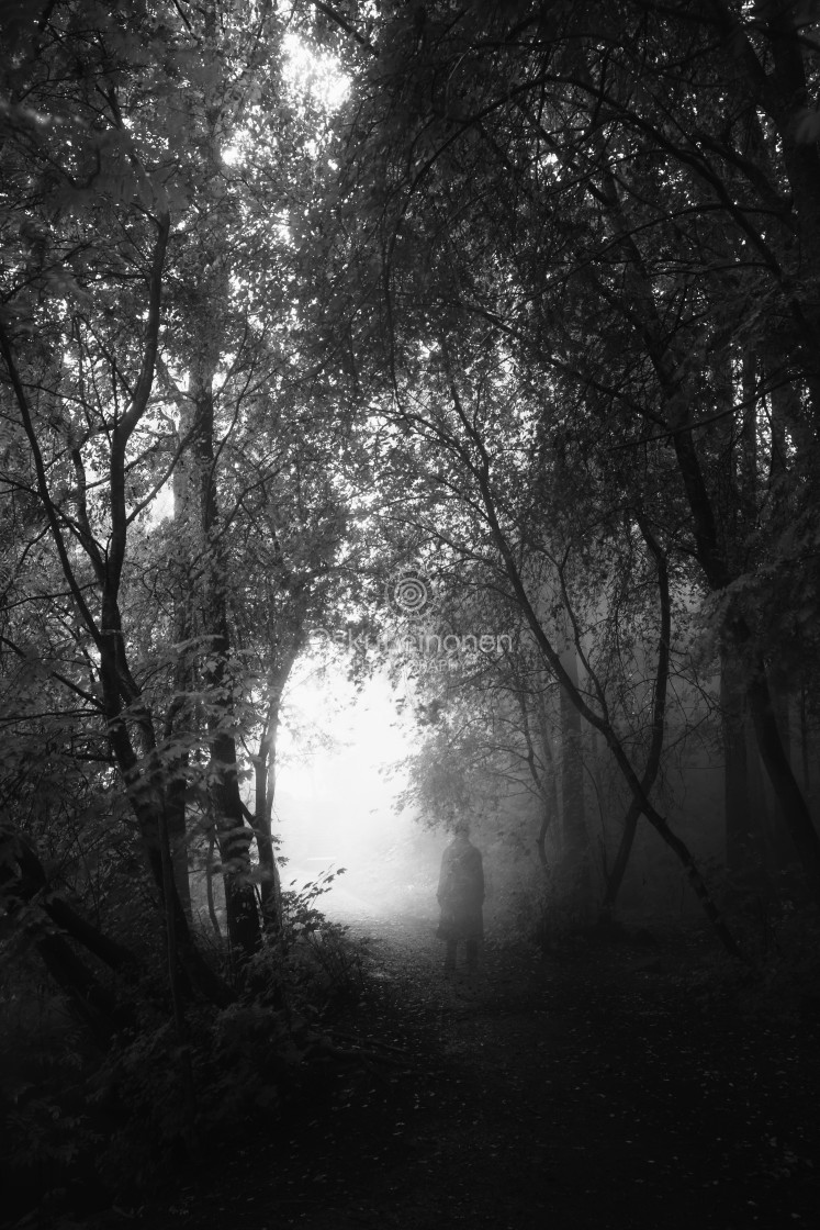 "Walk Through Rain II (Back)" stock image