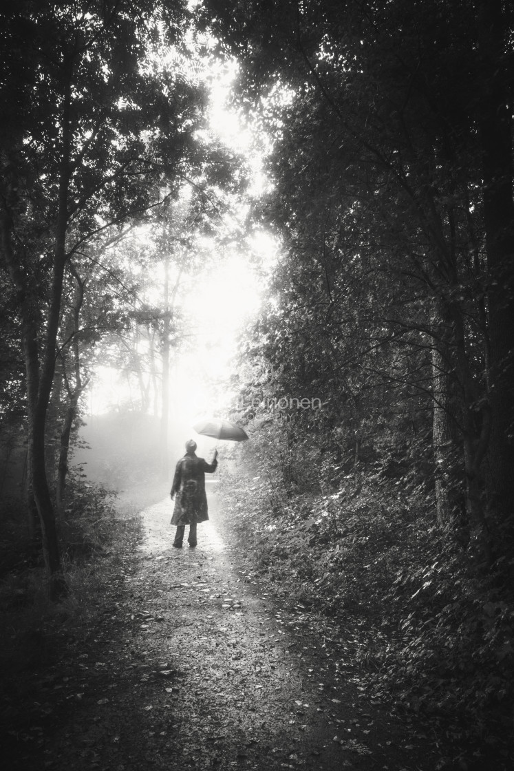 "Walk Through Rain VII (Home)" stock image