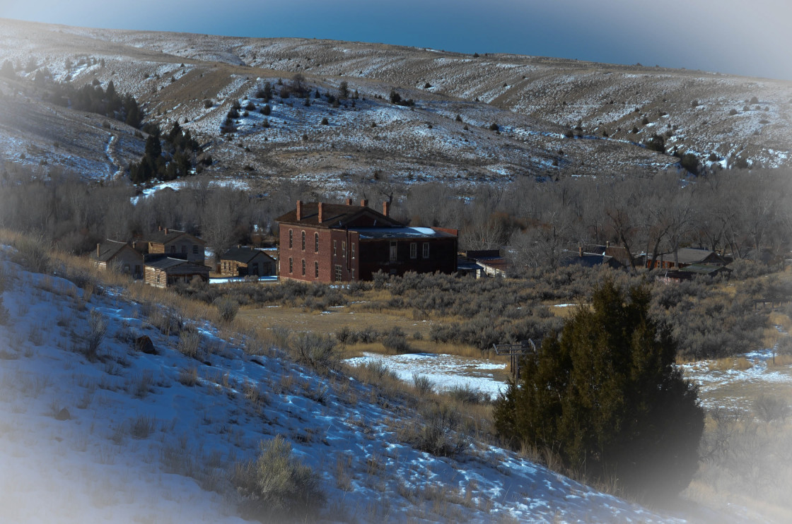 "Bannack in Snow" stock image