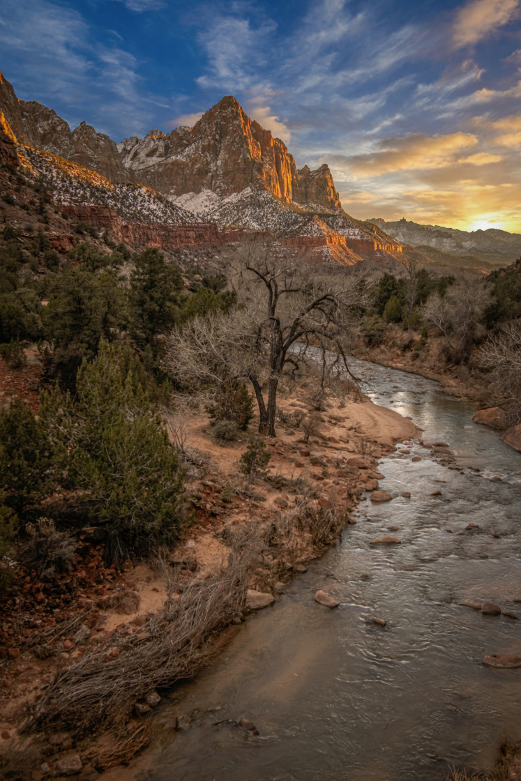 "Sunrise on the Virgin River ZNP" stock image