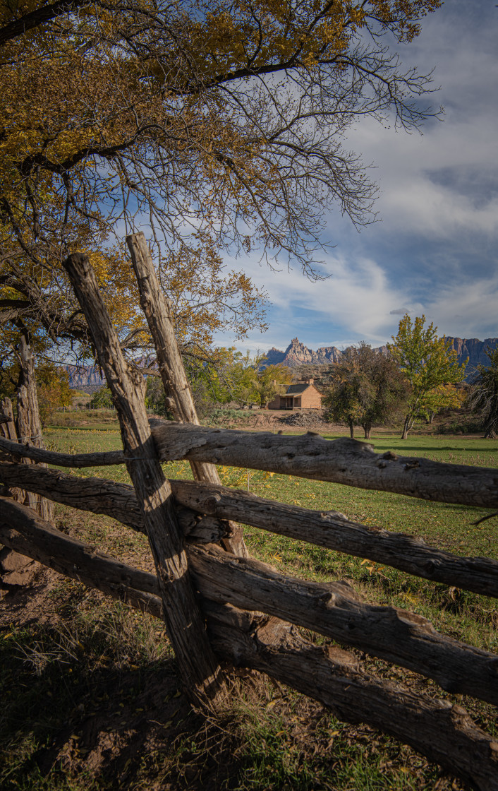 "Fenceline in Grafton Utah" stock image