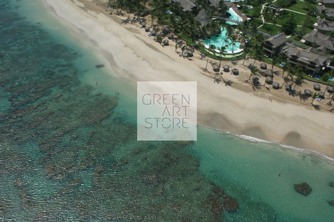 "Punta Cana Aerial of Beach and Reef" stock image