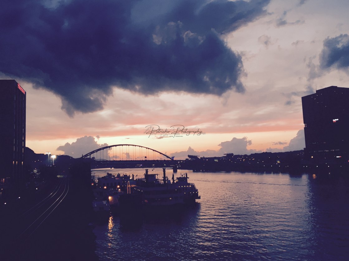 "Sunset Over Pittsburgh" stock image