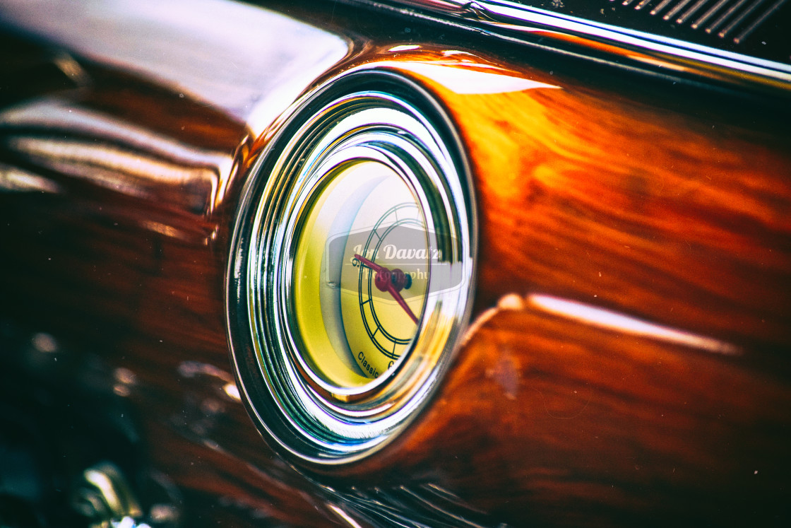 "A Vintage Car Clock" stock image