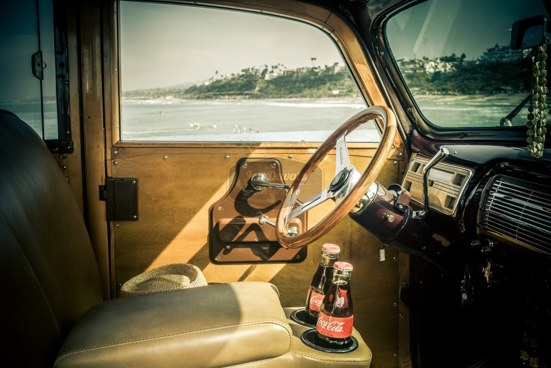 "Woody on a beach: Retro Version" stock image