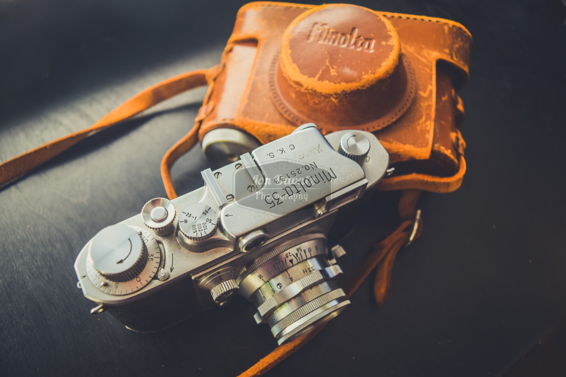 "Leica Style Vintage Minolta Camera - Branded" stock image