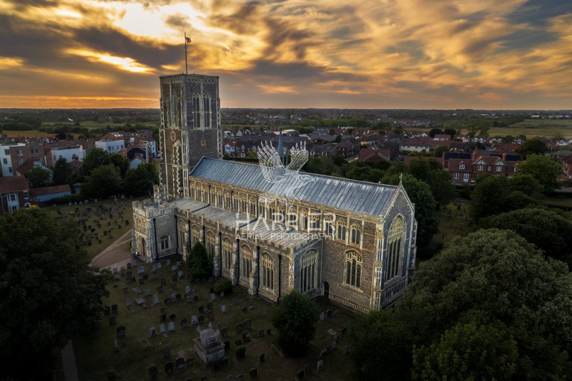 "St Edmunds at sunset" stock image