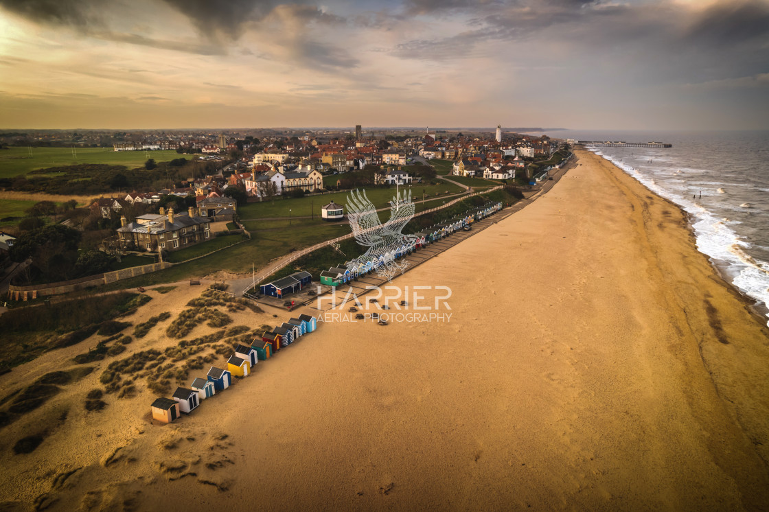 "Looking North on Southwold Beach" stock image