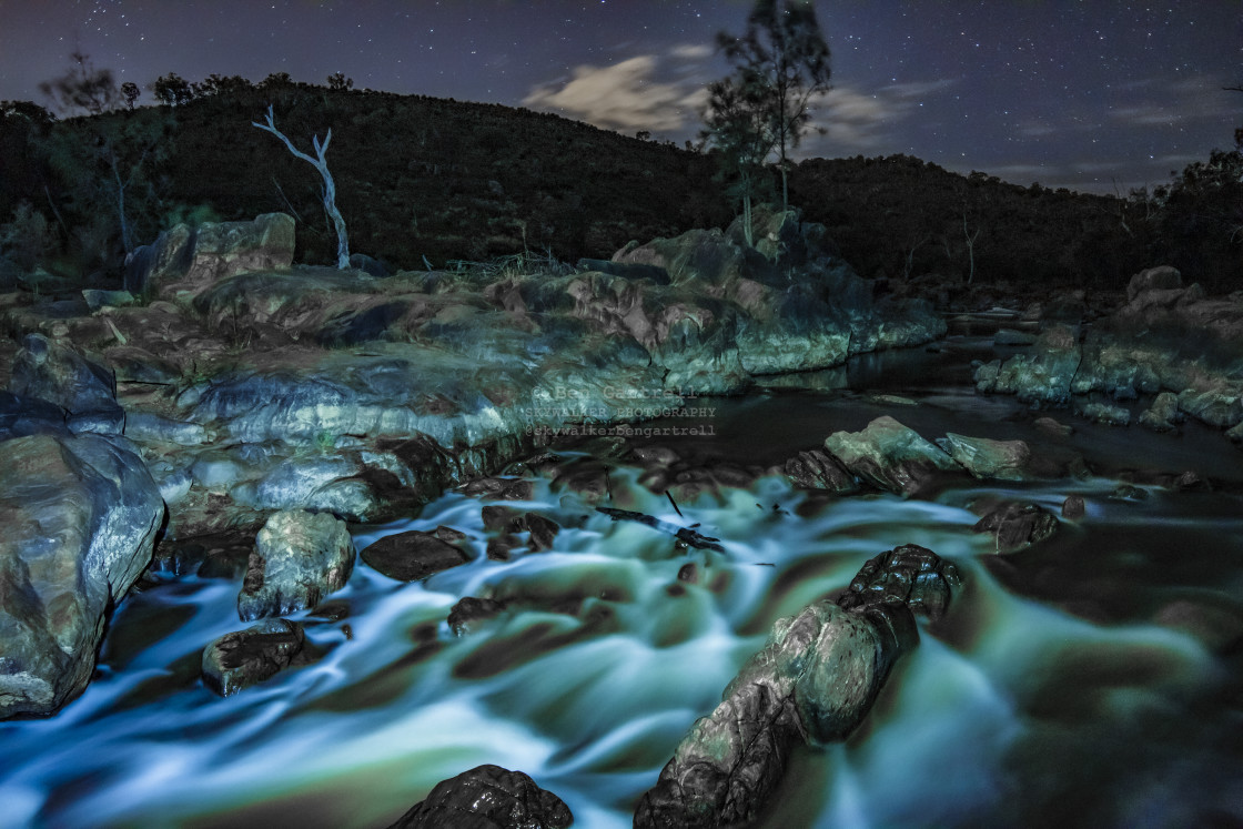 "rocky rapids at night (blue)" by SKYWALKER - $1.26 "rocky rapids at night (blue)" stock image