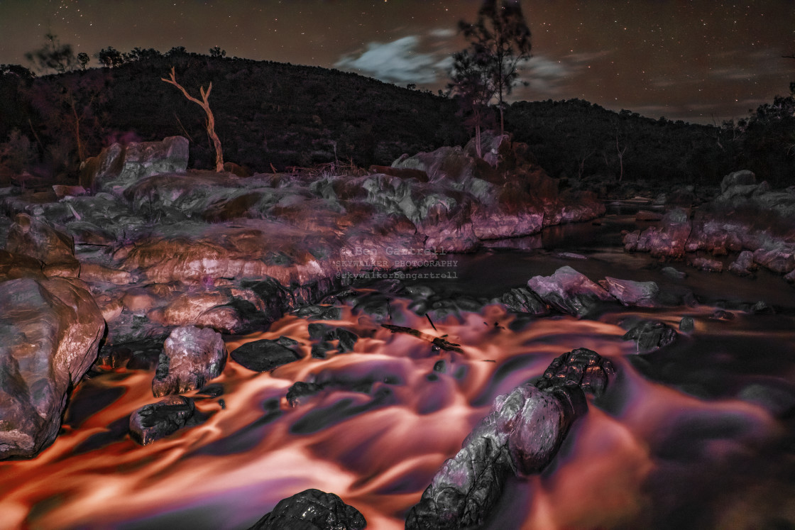 "rocky rapids at night (red)" by SKYWALKER - $1.26 "rocky rapids at night (red)" stock image