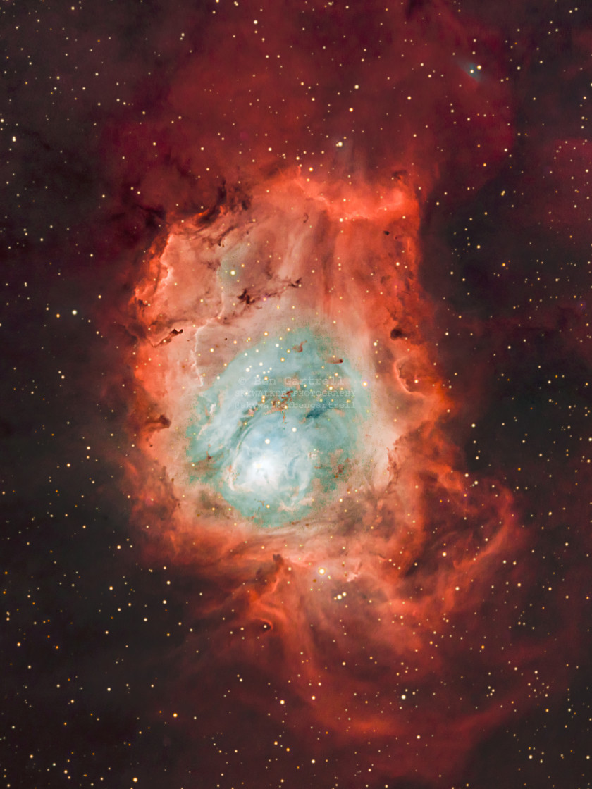 "Lagoon Nebula Astrophoto portrait" stock image