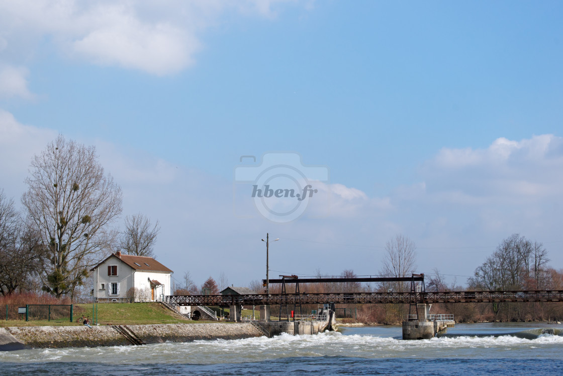 "Noisiel dam" stock image