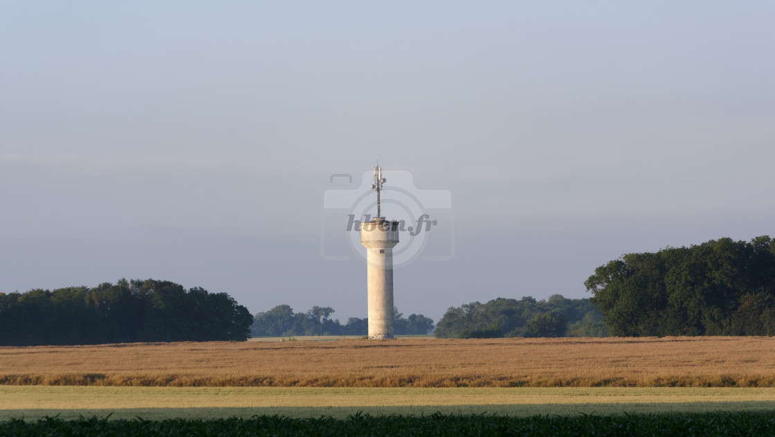 "Sunrise on water tower" stock image