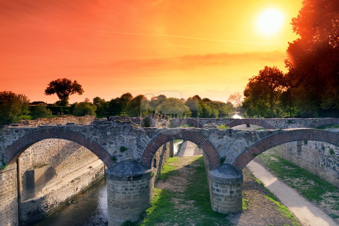 "The water mill ruins" stock image