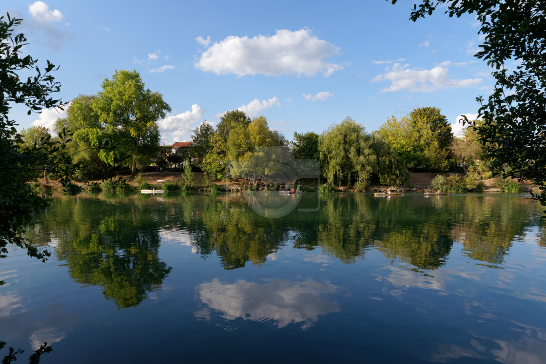 "Marne river reflection" stock image