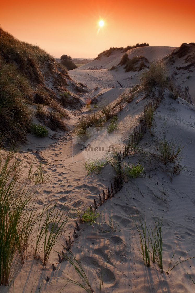 "Sand dune sunrise" stock image