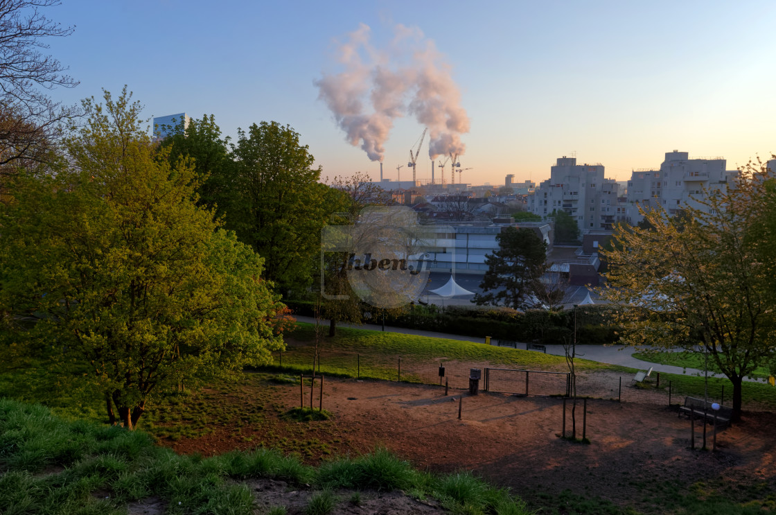 "Smoke on the suburb" stock image