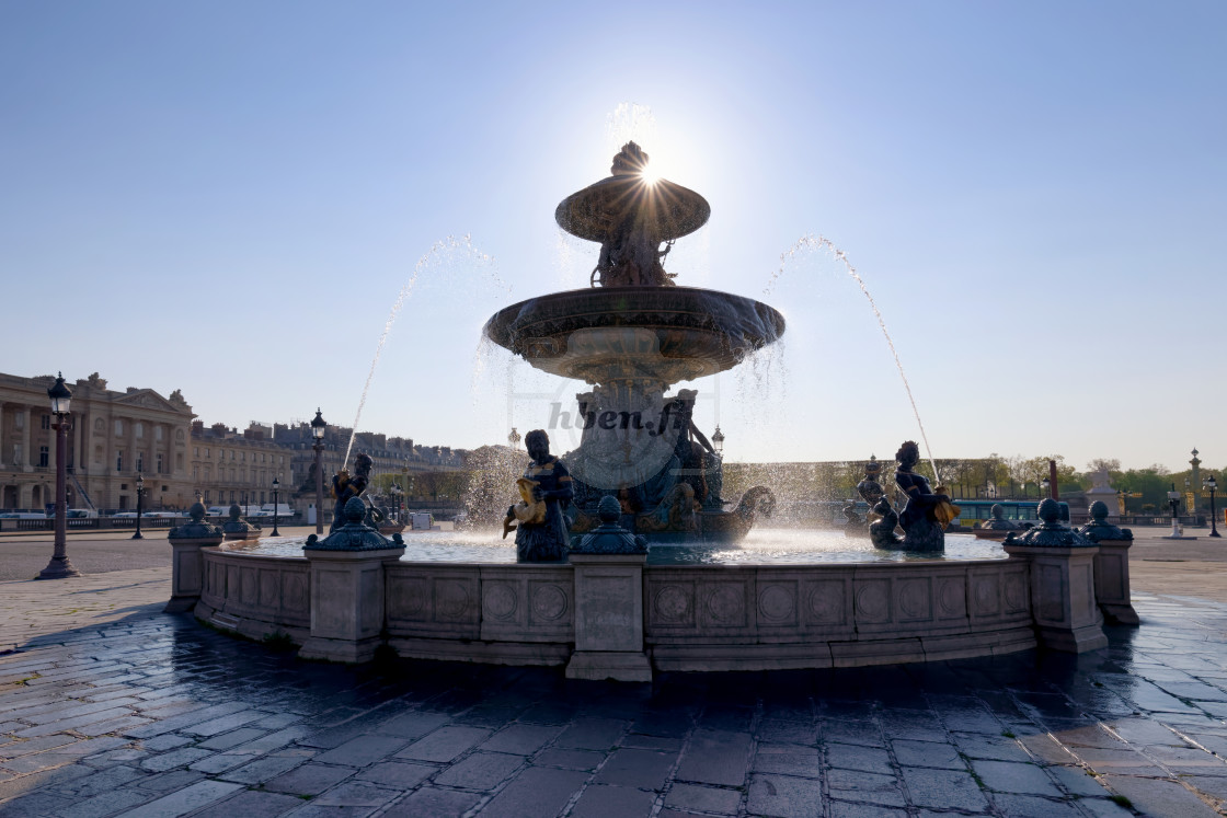 "Monumental fountain sunrise" stock image