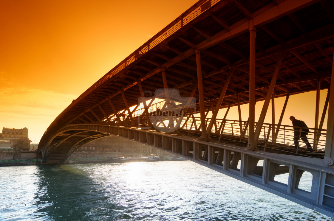 "Léopold Sédar-Senghor footbridge" stock image